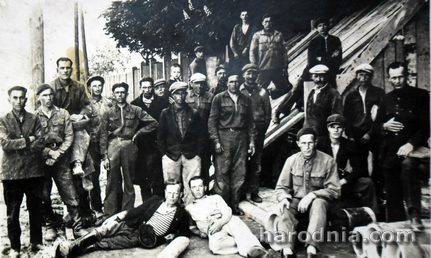 Будаўнікі гродзенскай каналізачыі падчас забастоўкі, 1930-я гг