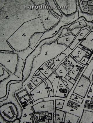 Фрагмент плана Гародні 1824 г.