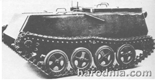 нямецкая танкетка В-І з дапамогай якіх дастаўляўся ўзрыўны зарад да савецкіх ДАКаў