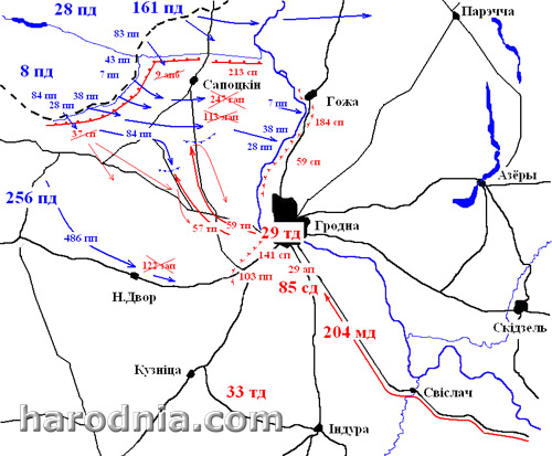 22 чэрвеня 1941г.наступленне 8-га нямецкага корпуса