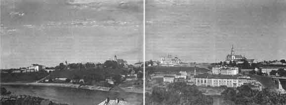 Панарама цэнтра Гродна ў канцы 1940-ых гг.