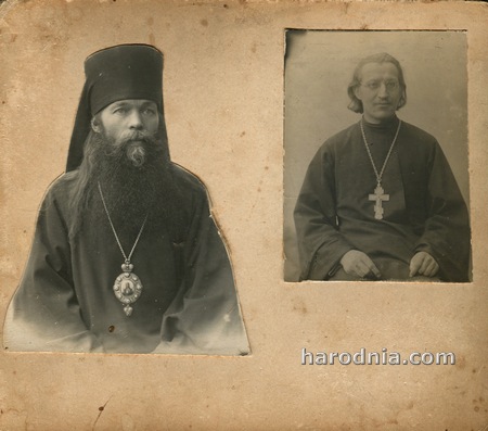 страница из альбома К. Белецкого. Слева викарный гродненский епископ Владимир (Тихоницкий). 