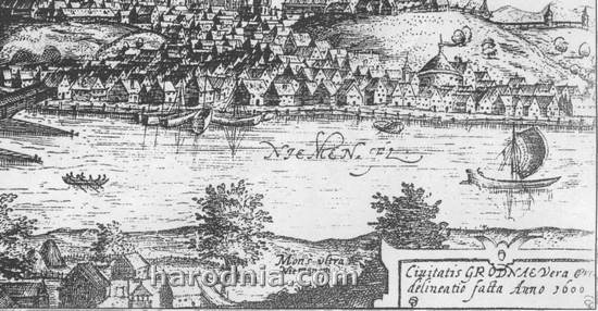  Statki na Niemnie według malunku Tomasza Makowskiego. 1600 rok.