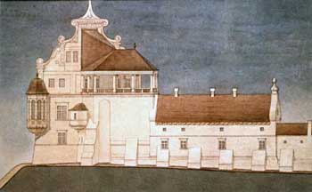 Стары Замак у Горадні, від з захаду. Мал. арх. Бачкова